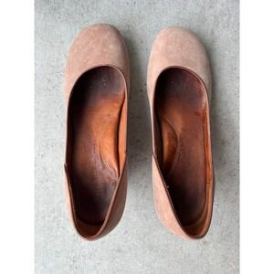 Gentle Souls Ridge Amaru Pink Suede Wedge Pumps Round Toe Comfort Career 8.5